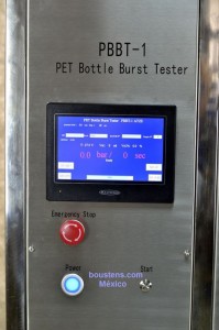 Prueba de explosion de botellas de PET - Burst tester - pantalla tactil